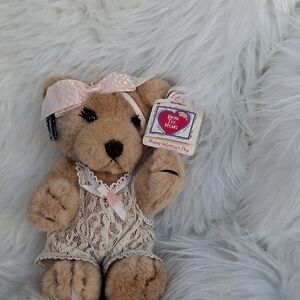 Brown Stuffed Bear with Pink Bow
